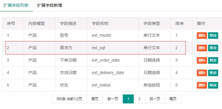 PbootCMS后臺內(nèi)容列表增加自定義字段顯示